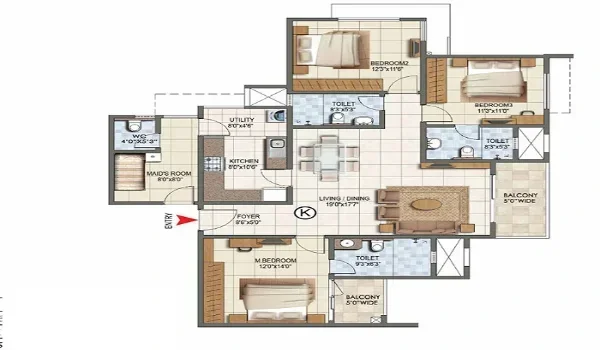Godrej Brooklyn Avenue 3 BHK Apartment Floor Plan Featured Image of Godrej Brooklyn Avenue 3 BHK Apartment Floor Plan